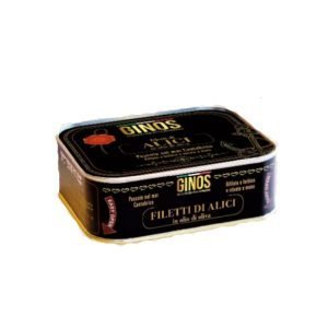 Filetti di Alici in olio di Oliva Pescate nel mar Cantabrico 350 Grammi Ginos