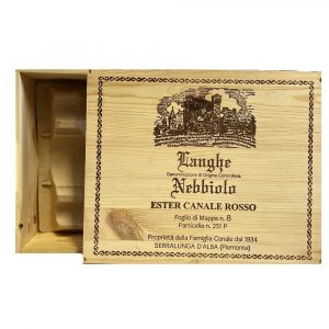 Cassetta in Legno Vuota da 3 Bottiglie Ester Canale Rosso