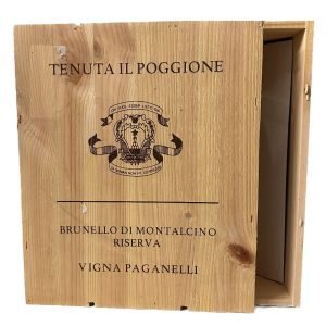 Cassetta in Legno Vuota da 6 Bottiglie "Brunello di Montalcino Riserva" Tenuta il Poggione